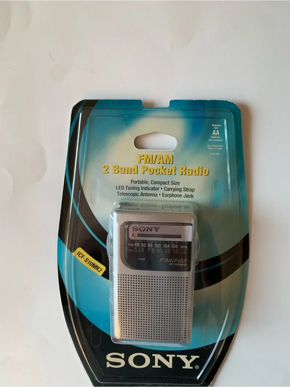 VINTAGE Sony ICF-S10MK2 Pocket Radio - FACTORY SEALED New Old Stock Silver